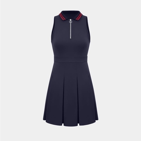 HALARA XL Collared Half Zip Side Pocket 2-Piece Pleated Golf Dress - Picture 4 of 5